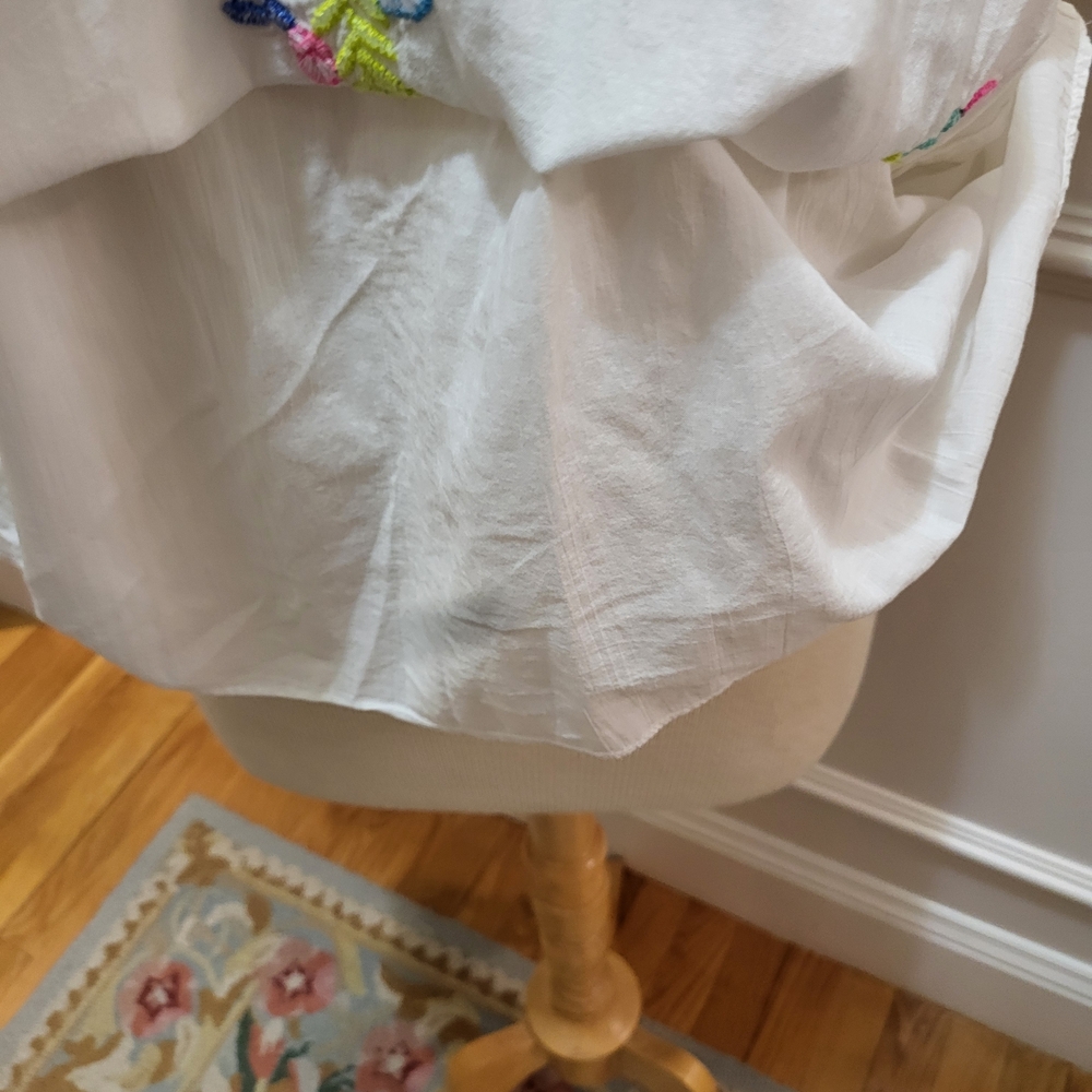 Lilly Pulitzer White Cotton Tunic with Multicolor Floral Embroidery - Picture 3 of 5